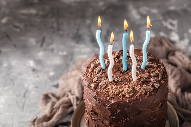 High angle of delicious chocolate cake concept