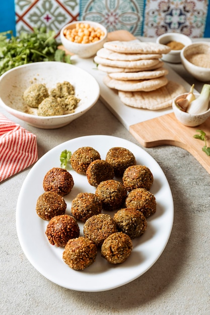 Free Photo high angle delicious falafel on plate