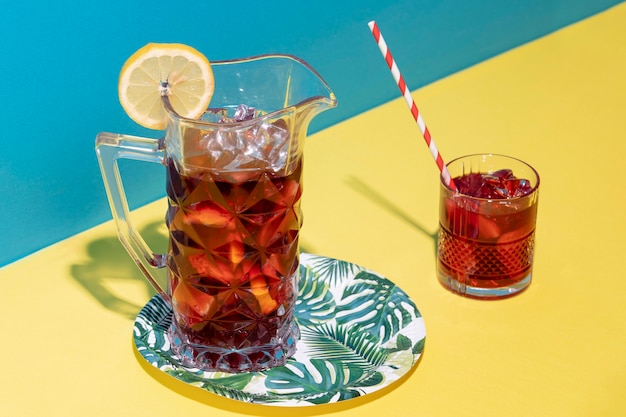 Free photo high angle delicious sangria arrangement