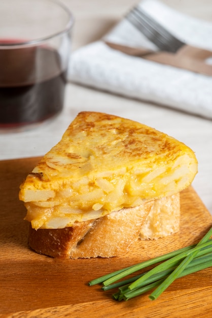 Free Photo high angle of delicious spanish tortilla dish