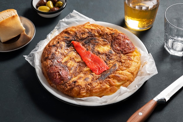 Free Photo high angle delicious spanish tortilla still life