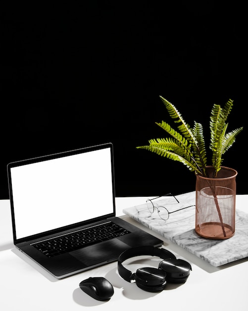 Free Photo high angle of desk concept with copy space