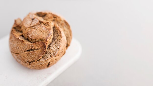 High angle dough with white background