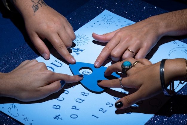 High angle hands using ouija board