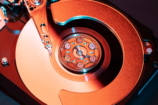 High angle hard disk with bright light