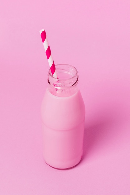 Free Photo high angle healthy pink smoothie