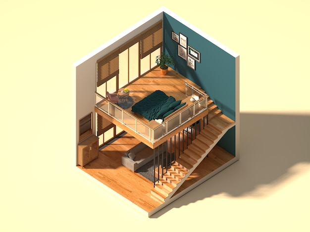 Free Photo high angle home architecture with two floor