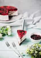 Free photo high angle jelly cake slice