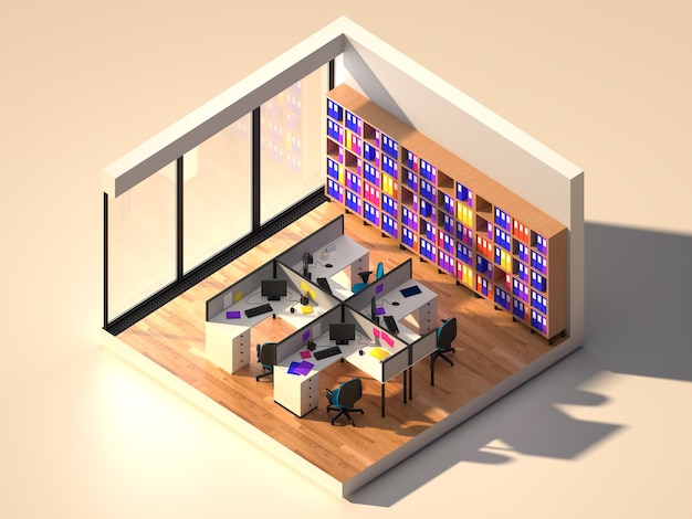 Free Photo high angle office interior design