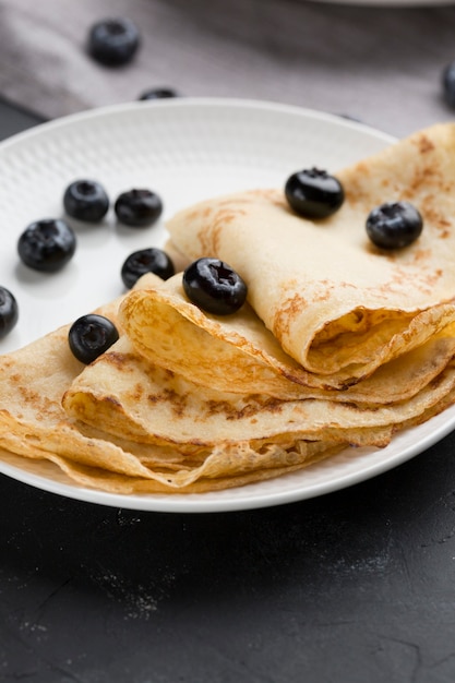 Free Photo high angle pancakes decoration