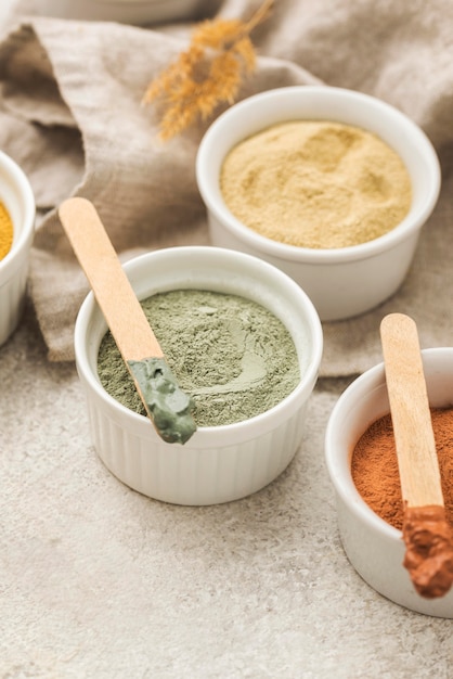 High angle of selection of powders in bowls