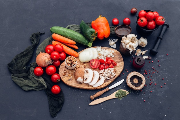 Free photo high angle shot of a different fresh vegetables