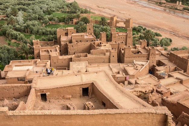 Free Photo high angle shot of the kasbah ait ben haddou‌ historical village in morocco