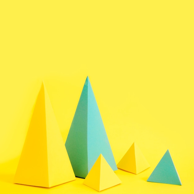 Free Photo high angle triangles paper shape