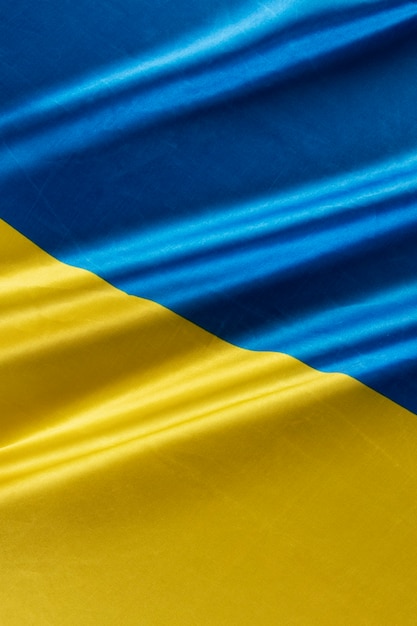 High angle ukrainian flag still life