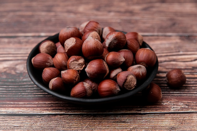 High angle view of chestnuts