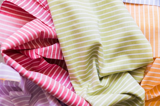 Free Photo high angle view of colorful striped pattern textile