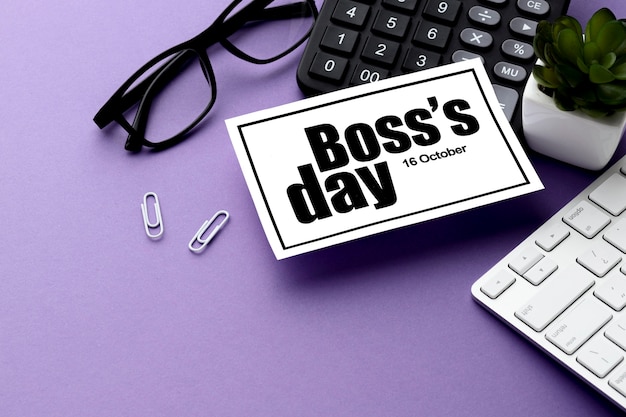 High angle view of happy boss day concept