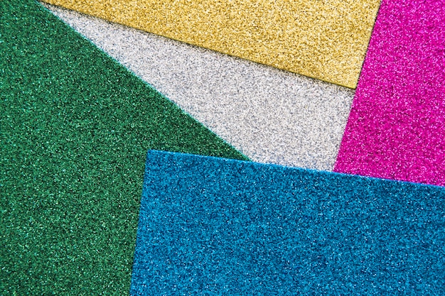 High angle view of various colorful carpets