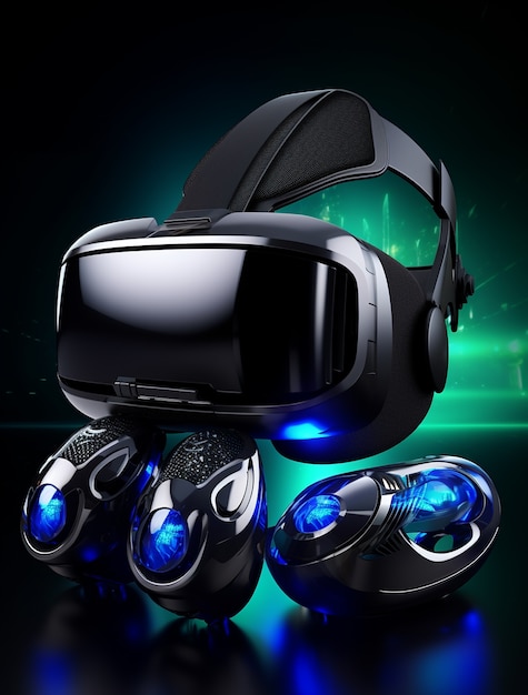 Free photo high tech futuristic gaming virtual reality headset