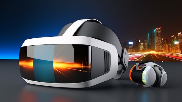 High tech futuristic gaming virtual reality headset