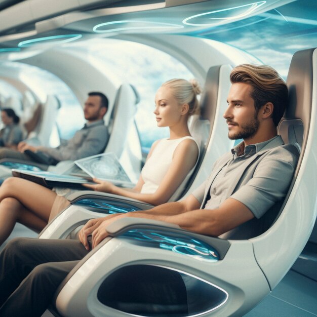 High tech futuristic urban travel for people