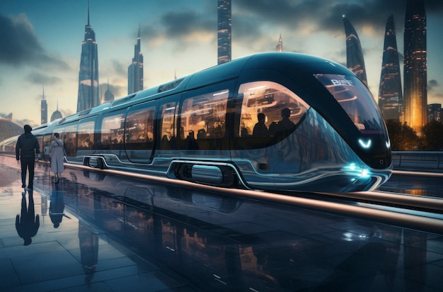 Free photo high tech futuristic urban travel for people