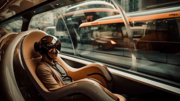 High tech futuristic urban travel for people