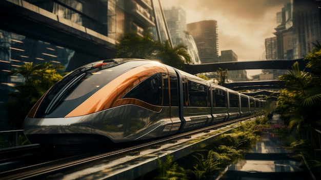 High tech futuristic urban travel for people