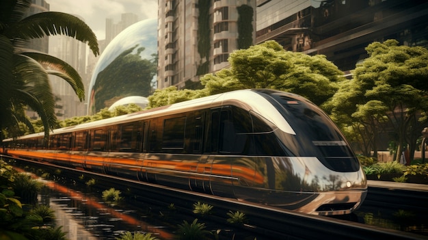 Free photo high tech futuristic urban travel for people