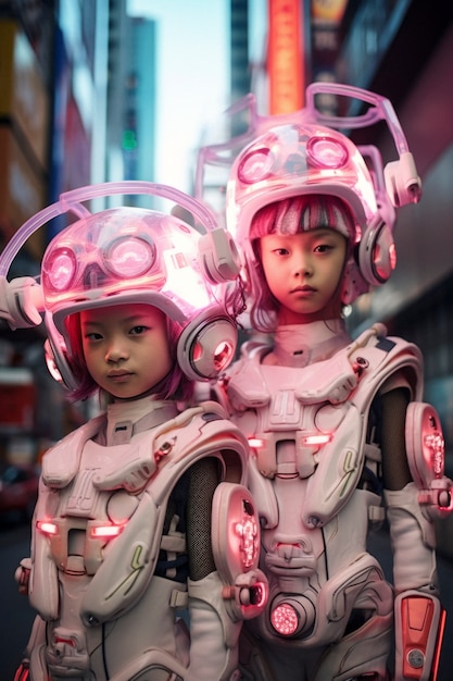 Free photo high tech portrait of young girl with futuristic style