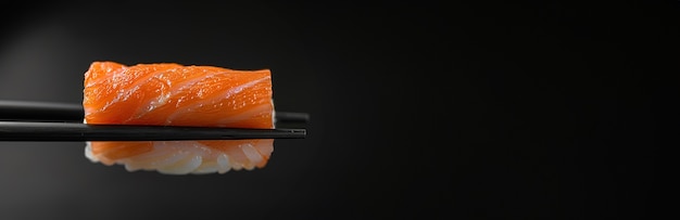 Free Photo highly detailed seafood sushi dish with simple black background