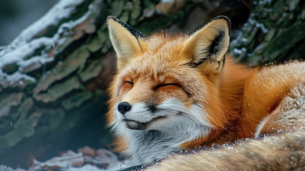 Highly detailed view of fox in its natural environment