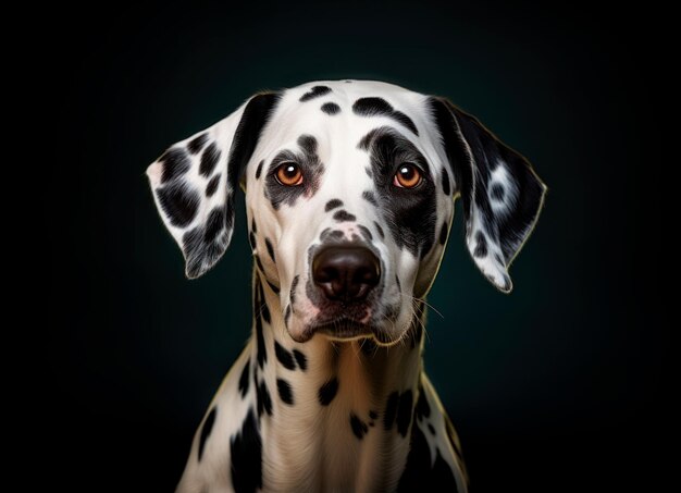 Highresolution photo of Dalmatian dog isolated on black background