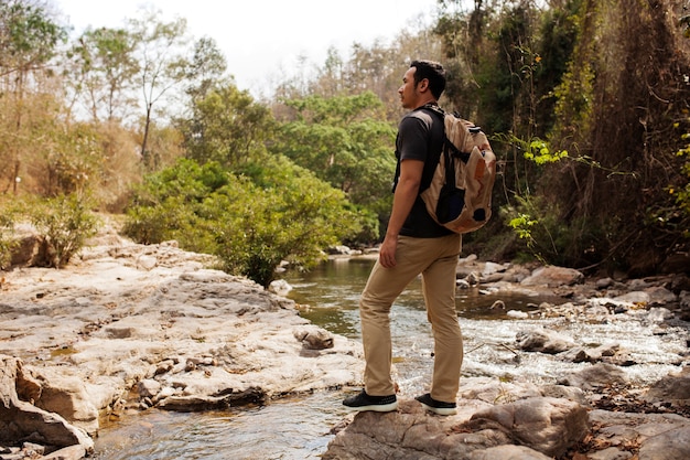 Hiker exploring nature