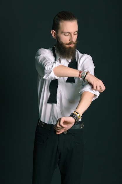 Free Photo hipster style bearded man