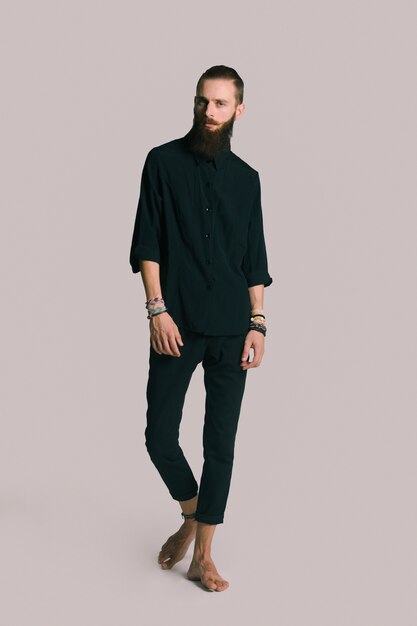 Hipster style bearded man