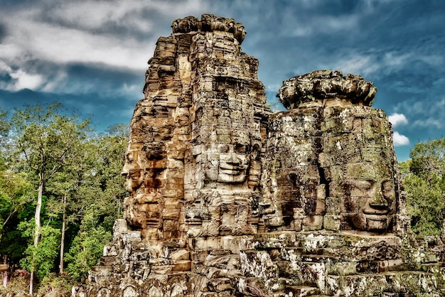 Historic statues at Angkor Thom, Siem Reap, Cambodia