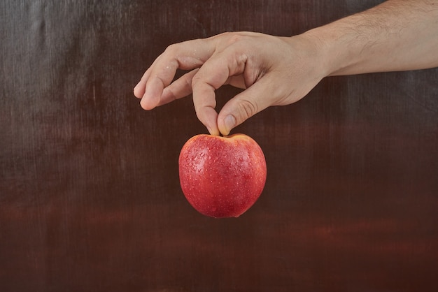 Free photo holding apple in the hand