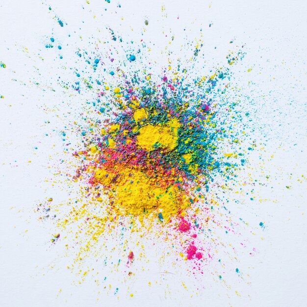 Holi color background on a white background