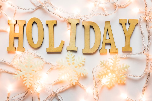 Holiday lettering from wooden letters 