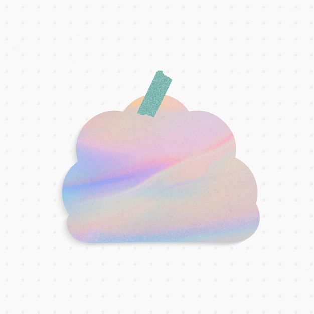 Free Photo holographic paper note with cloud shape and washi tape