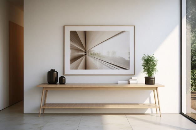 Free photo home entryway with modern furnishing and design