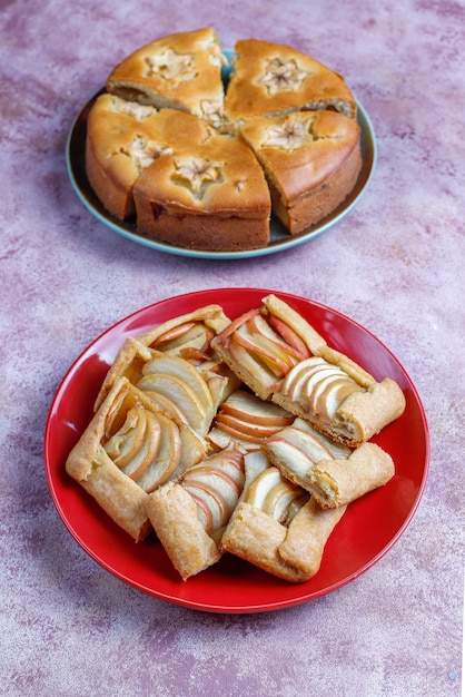 Homemade apple pie,cake and galette.