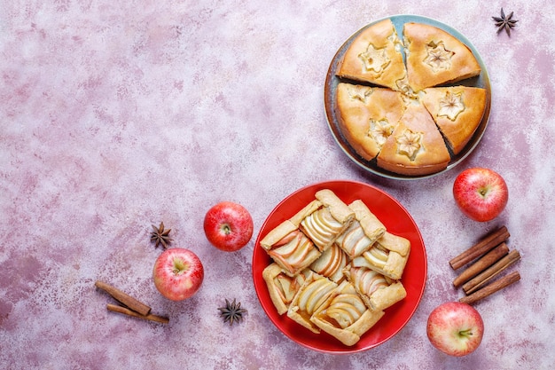 Free photo homemade apple pie,cake and galette.