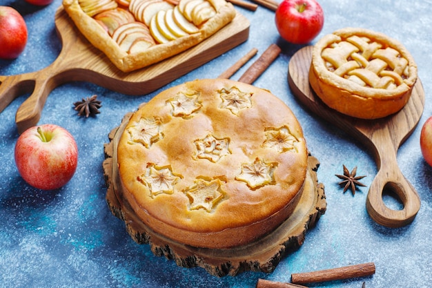 Homemade apple pie,cake and galette