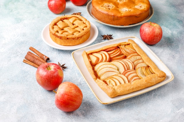 Homemade apple pie,cake and galette.