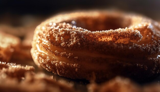 Homemade baked dessert sweet indulgence on plate generated by AI