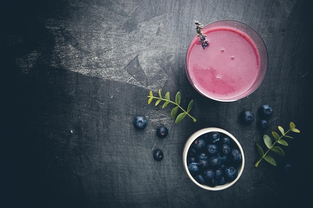 Homemade blueberry smoothie