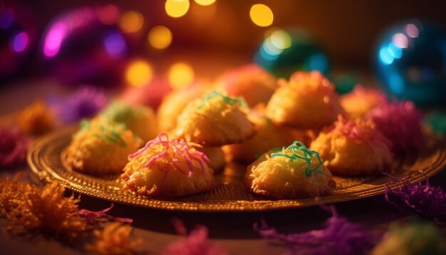 Homemade coconut dumplings steamed for traditional festival generative AI